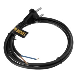 Шнур сетевой Denzel Energy Series, ПВС, 1,5 м, 2 x 1,5 мм, с неразборной вилкой, черный, 3 м, 37669
