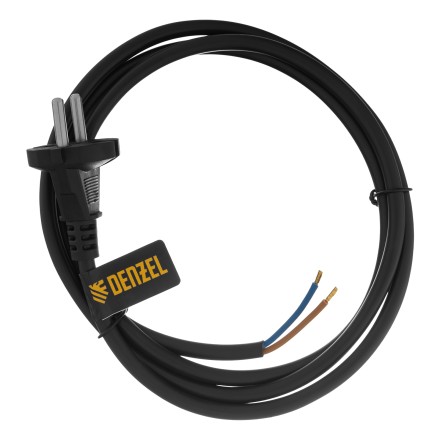 Шнур сетевой Denzel Energy Series, ПВС, 1,5 м, 2 x 1,5 мм, с неразборной вилкой, черный, 3 м, 37669 купить в Нефтеюганске