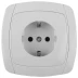Розетка СВЕТОЗАР "CITY LIGHT" одинарная в сборе, с заземлением, цвет белый, 16А/~250В SV-54205-W купить в Нефтеюганске