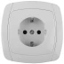 Розетка СВЕТОЗАР "CITY LIGHT" одинарная в сборе, с заземлением, цвет белый, 16А/~250В SV-54205-W купить в Нефтеюганске