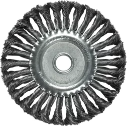 Щетка для УШМ 125 мм, посадка 22,2 мм, плоская, крученая металлическая проволока MATRIX 74632