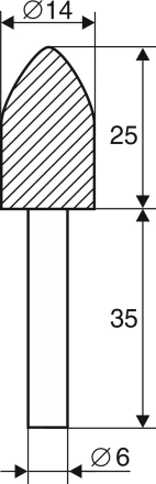 Шарошка абразивная Цилиндр с острым наконечником 14х25х6 мм 21659 купить в Нефтеюганске