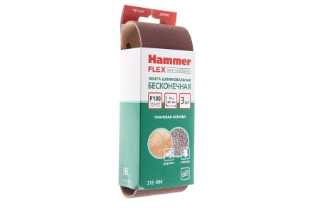 Лента шлиф. бесконечная HAMMER 75х457мм P100 купить в Нефтеюганске