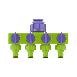 Разветвитель четырёхканальный 1/2&quot; 3/4&quot; регулируемый PALISAD 66425