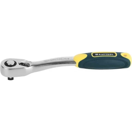 Трещотка для торцовых головок KRAFTOOL &quot;PRO&quot;, Сr-V сталь, 72 зубца, изогнутая, 1/4&quot; 27795-1/4_z02 купить в Нефтеюганске