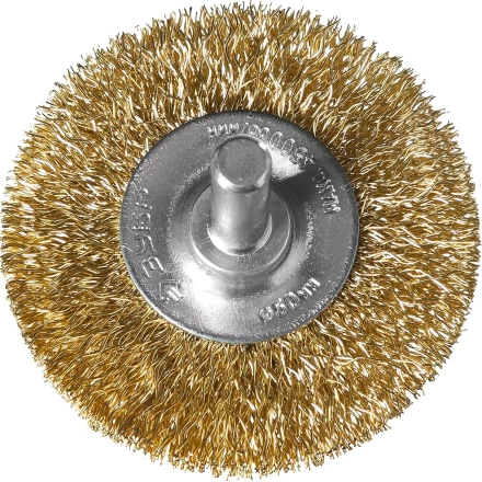 ЗУБР &quot;ПРОФЕССИОНАЛ&quot;. Щетка дисковая для дрели, витая латунированная стальная проволока 0,3мм, 50мм 3520-050_z02 купить в Нефтеюганске