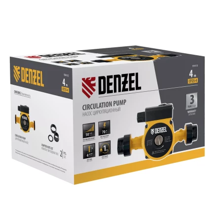 Циркуляционный насос CP25-4, напор 4 м, 50 л/мин, 1 м кабель, монт. длина 180 мм Denzel 99410 купить в Нефтеюганске
