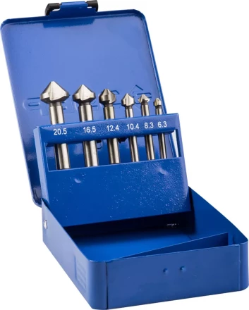 Набор ЗУБР Зенкеры &quot;ЭКСПЕРТ&quot; конусные с 3-я реж. кромками, сталь P6M5, для раззенковки М3, М4, М5, М6, М8, М10 29730-H6 купить в Нефтеюганске