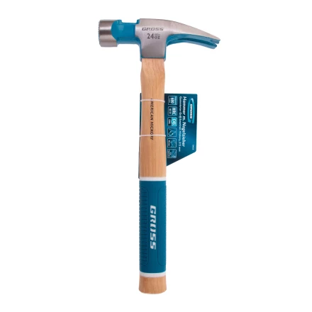 Молоток-гвоздодер, 680 г Gross 10425, угол 75, магнит, обрезиненная рукоятка AMERICAN HICKORY купить в Нефтеюганске