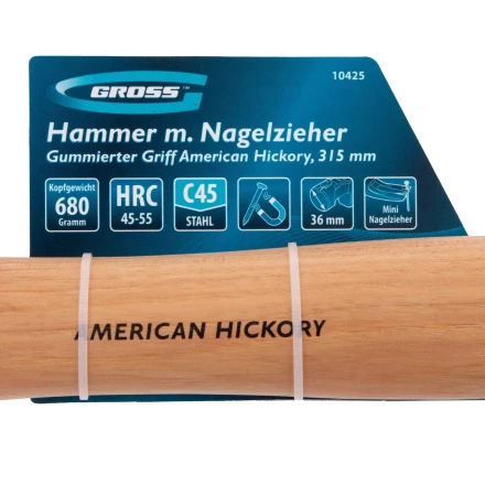 Молоток-гвоздодер, 680 г Gross 10425, угол 75, магнит, обрезиненная рукоятка AMERICAN HICKORY купить в Нефтеюганске