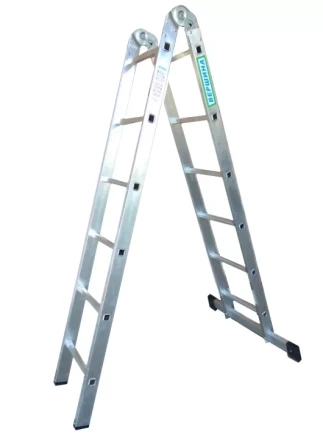 Лестница 2-х секционная алюминиевая шарнирная 2*6 1013315 купить в Нефтеюганске