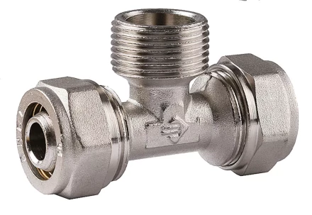 Тройник ЗУБР с наружной резьбой, цанга-штуцер, 1/2&quot;х16х2,0 мм, никель 51404-16-1/2 купить в Нефтеюганске