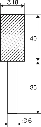 Шарошка абразивная Цилиндр 18х40х6 мм 21653 купить в Нефтеюганске