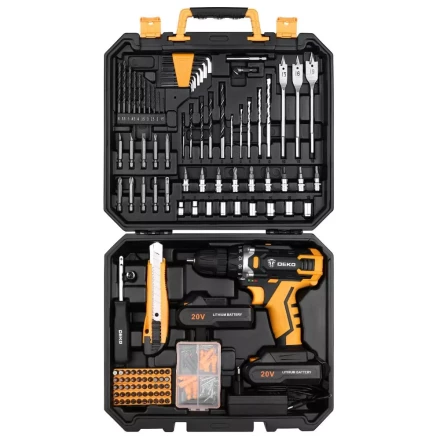 Дрель аккумуляторная DEKO DKCD20FU-Li, 063-4179 + набор 193 аксессуара купить в Нефтеюганске