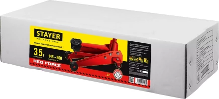 Домкрат гидравлический подкатной &quot;RED FORCE&quot;, с педалью, 3,5т, 145-500мм, STAYER 43155-3.5 43155-3.5 купить в Нефтеюганске