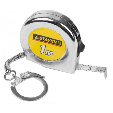 Рулетка-брелок STAYER &quot;STANDARD&quot; &quot;MINI&quot;, цвет хромовый, 1мх6мм 34140-1_z01 купить в Нефтеюганске