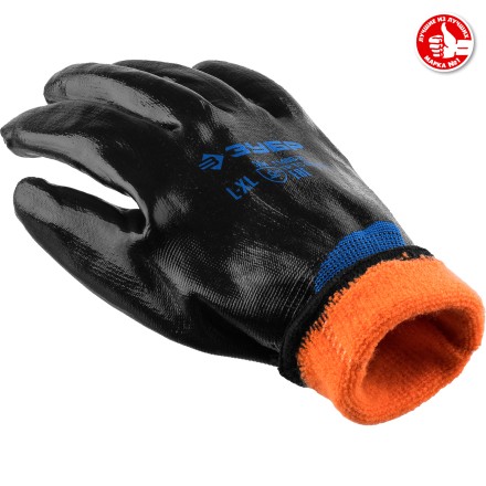 ЗУБР АРКТИКА, L-XL, двухслойные перчатки из акрила и нейлона, нитриловый облив, утеплённые, Профессионал (11469-XL) купить в Нефтеюганске
