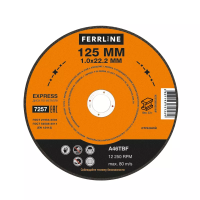 Круг отрезной по металлу FerrLine Express 125 х 1,0 х 22,2 мм A46TBF