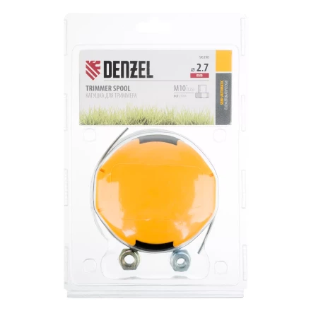 Катушка  триммер. полуавтомат. легкая заправка гайка М10 М10 М8, лев. шаг 1,0  1,25мм// Denzel 96390 купить в Нефтеюганске