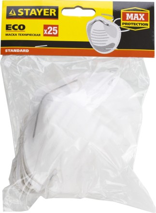 Маска STAYER &quot;STANDARD&quot; ECO техническая, 25шт 1110-H50_z01 купить в Нефтеюганске