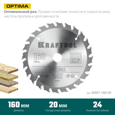 Диск пильный OPTIMA, повышенный ресурс 36951-160-20 купить в Нефтеюганске