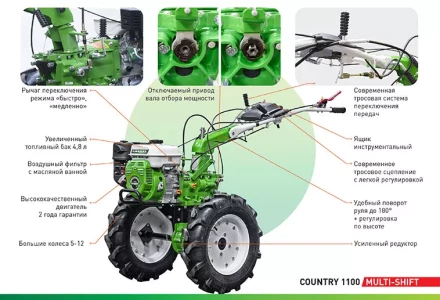 Мотоблок бензиновый AURORA COUNTRY 1100 MULTI-SHIFT купить в Нефтеюганске