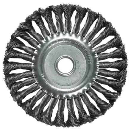 Щетка для УШМ 175 мм, посадка 22,2 мм, плоская, крученая металлическая проволока  MATRIX 74636 купить в Нефтеюганске