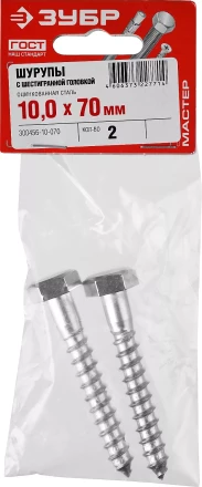 Шурупы ШДШ с шестигранной головкой (DIN 571) пакет серия МАСТЕР купить в Нефтеюганске