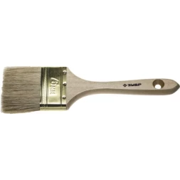 Кисть плоская  ЗУБР "УНИВЕРСАЛ-ЭКСПЕРТ", натуральная щетина, деревянная ручка, 75мм 4-01005-075