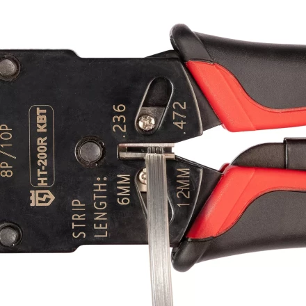 Кримпер многофункциональный КВТ HT-106E с 3 встроенными модулями для обжима RJ-45, RJ-12, RJ-11 (86603) купить в Нефтеюганске