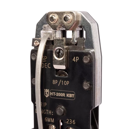 Кримпер многофункциональный КВТ HT-106E с 3 встроенными модулями для обжима RJ-45, RJ-12, RJ-11 (86603) купить в Нефтеюганске