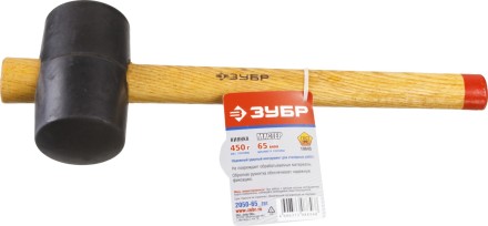 Киянка ЗУБР &quot;МАСТЕР&quot; резиновая с деревянной ручкой, 0,45кг 2050-65_z01 купить в Нефтеюганске