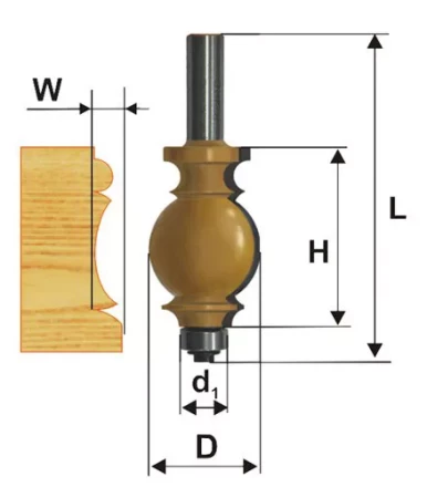 Фреза кромочная фигурная Ф254Х349 мм хвостовик 12 мм 46409 купить в Нефтеюганске