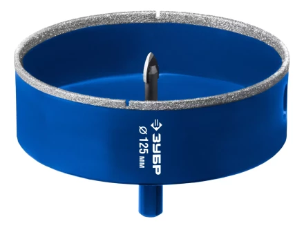 ЗУБР АГК d 125 мм (центр. сверло, трехгр. хвост, Р60), Алмазная коронка, Профессионал (29850-125) купить в Нефтеюганске