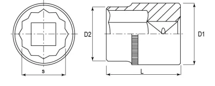 Головка торцевая 12-гранная 1/2&quot;DR 16 мм S04H4916 Jonnesway 47412 купить в Нефтеюганске