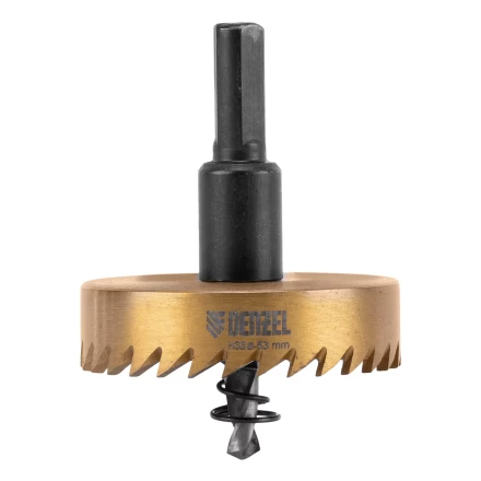 Коронка по металлу HSS, 53 мм, нитридтитановое покрытие Denzel 724117 купить в Нефтеюганске