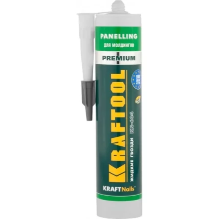 Клей монтажный KRAFTOOL KraftNails Premium KN-604, для молдингов, панелей и керамики, без растворителей, 310мл 41349_z01 купить в Нефтеюганске