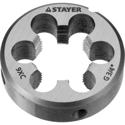 Плашка круглая ручная STAYER &quot;MASTER&quot;, сталь 9ХС, для трубной резьбы G 3/4`` 28029-3/4 купить в Нефтеюганске