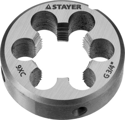 Плашка круглая ручная STAYER &quot;MASTER&quot;, сталь 9ХС, для трубной резьбы G 3/4`` 28029-3/4 купить в Нефтеюганске