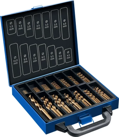 ЗУБР Кобальт, 99 шт, (1-10 мм), сталь Р6М5К5, класс А, мет.бокс, набор сверл по металлу, Профессионал (29626-H99) купить в Нефтеюганске