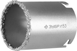 ЗУБР 53 мм, L 55 мм, карбид вольфрама, Кольцевая коронка (33350-53)