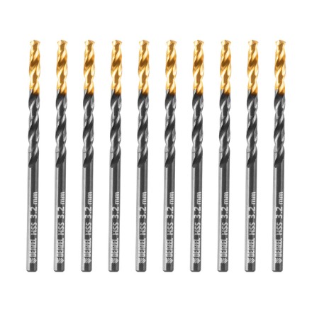 Сверло по металлу, 3,2 мм, HSS-Tin, Golden Tip, 10 шт. Denzel 717206 купить в Нефтеюганске