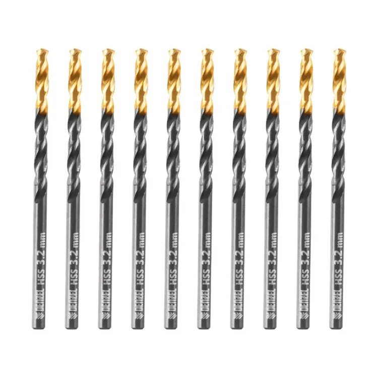 Сверло по металлу, 3,2 мм, HSS-Tin, Golden Tip, 10 шт. Denzel 717206 купить в Нефтеюганске