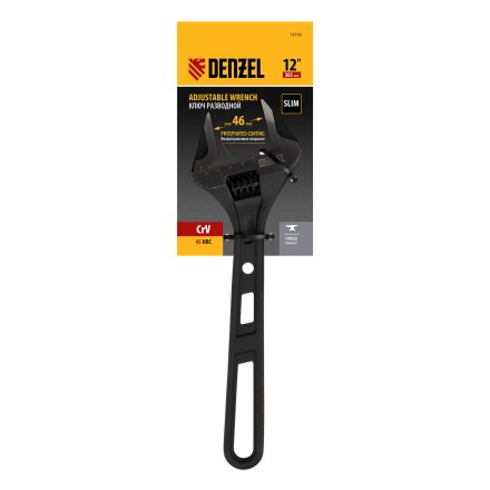 Ключ разводной Denzel 15750, 300 мм, CrV, кованый купить в Нефтеюганске