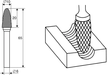 Борфреза Аркоподобная закругленная F 6х10 Энкор 21709 купить в Нефтеюганске