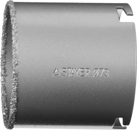 Коронка STAYER &quot;PROFESSIONAL&quot; кольцевая с карбидно-вольфрамовой крошкой, d=73мм 33345-73 купить в Нефтеюганске