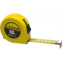 Рулетка STAYER &quot;МASTER&quot; &quot;MaxTape&quot;, пластиковый корпус, 10м/25мм 34014-10-25
