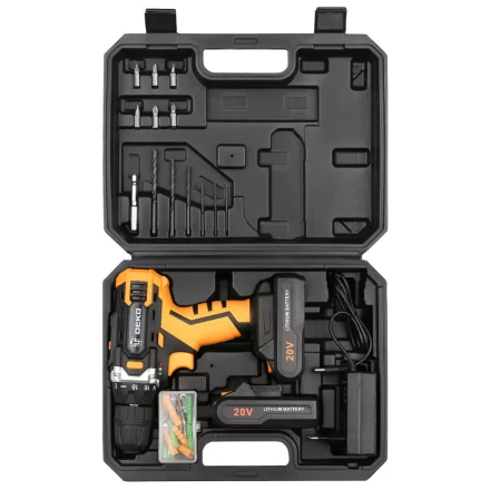 Дрель аккумуляторная DKCD20FU-Li DEKO + набор 63 инструмента, 063-4093 купить в Нефтеюганске