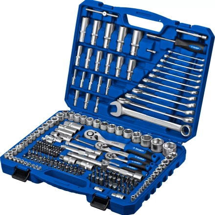 ЗУБР А-216, 216 предм., (1/2+ 3/8+ 1/4), универсальный набор инструмента, Профессионал (27674-H216) купить в Нефтеюганске