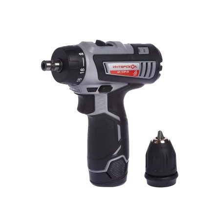 Аккумуляторная дрель-шуруповерт со съемным патроном ИНТЕРСКОЛ ДА-12ЭР-02 КОМБИ Li-ion (2 х 1,5Ач) купить в Нефтеюганске